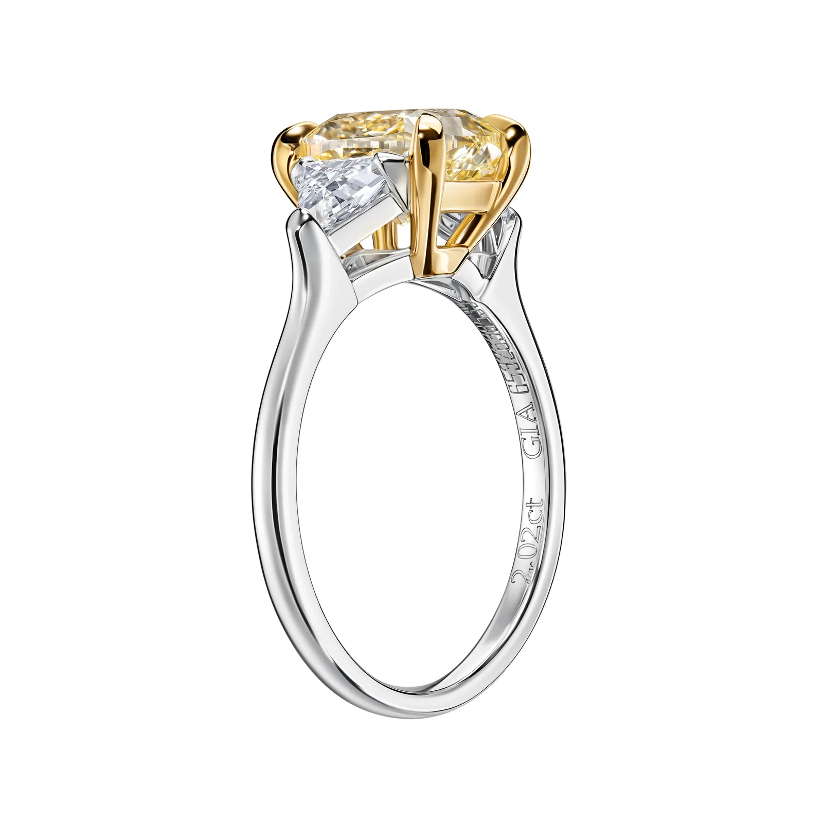 Ring 2.02 ct. Yellow diamond 2.02 ct. Colour Y-Z, clarity VS1 — 4