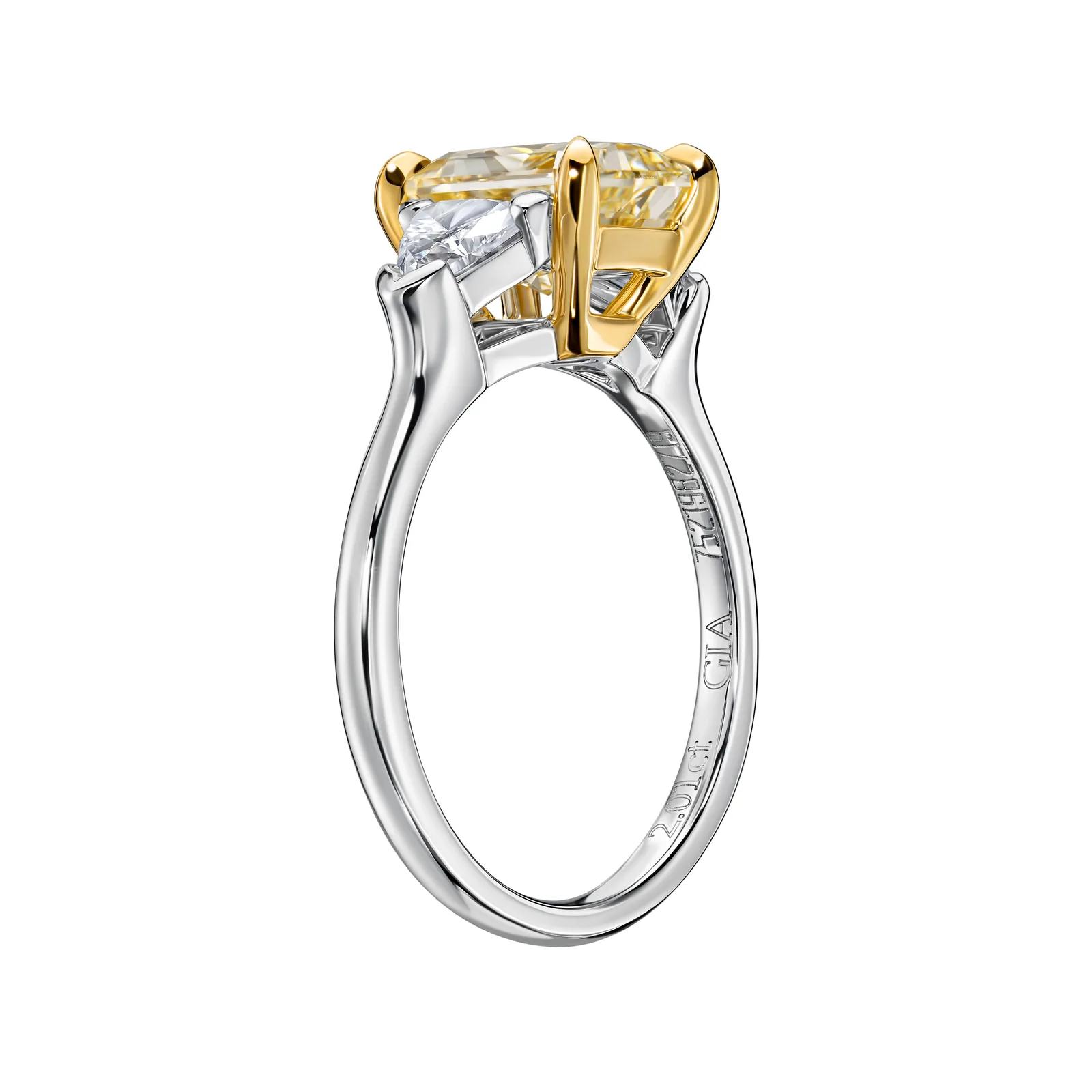 Ring 2.01 ct. Yellow diamond 2.01 ct. Colour W-X, clarity VS2 — 4
