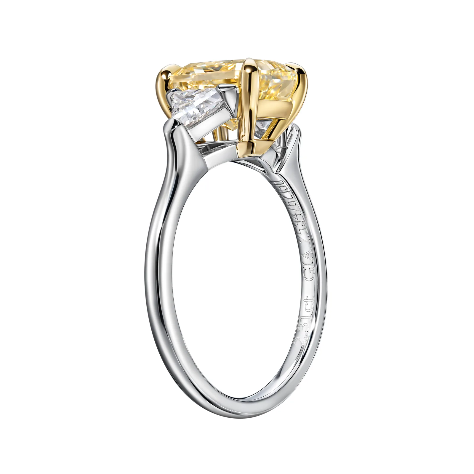 Ring 2.31 ct. Yellow diamond 2.31 ct. Colour W-X, clarity VS1 — 4