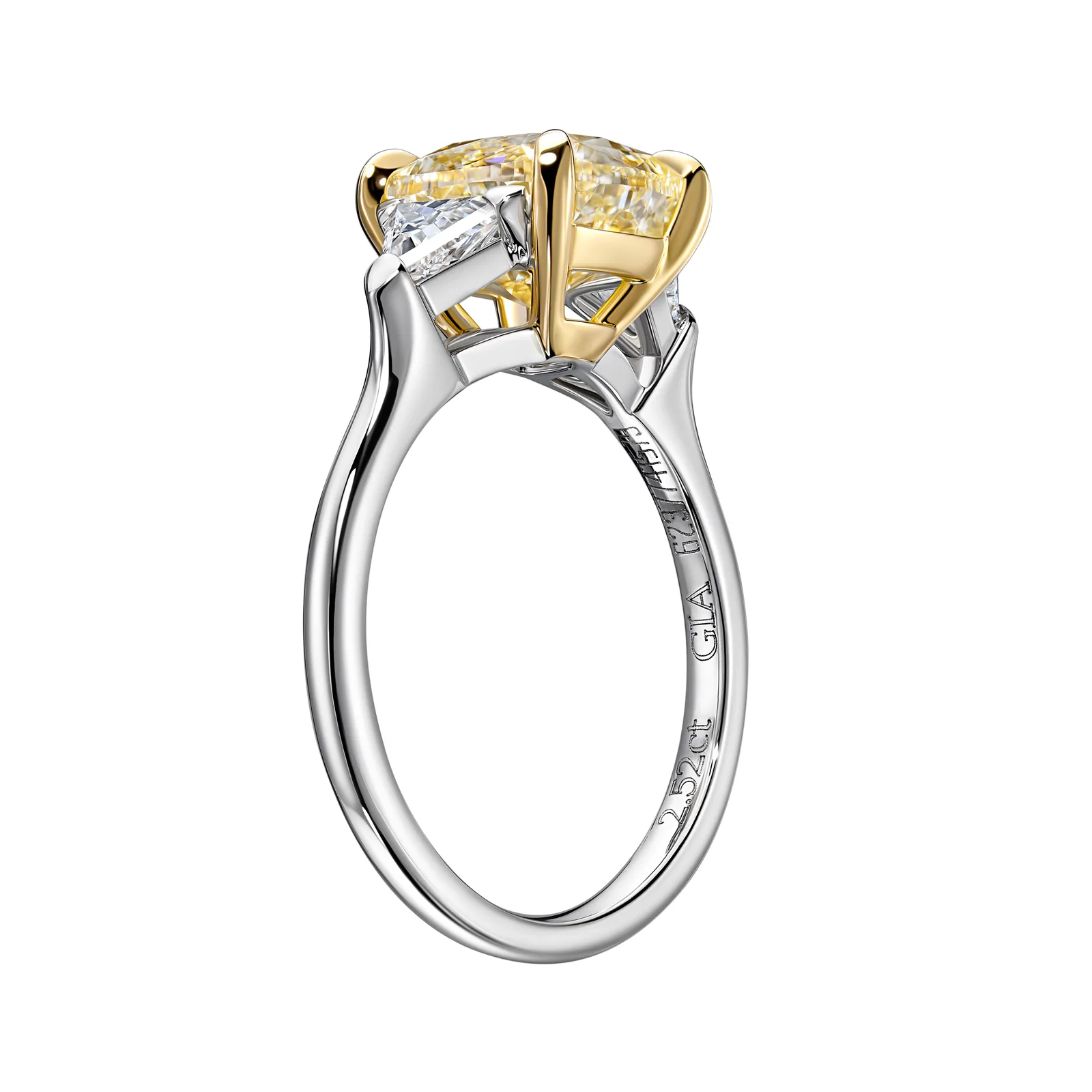 Ring 2.52 ct. Yellow diamond 2.52 ct. Colour W-X, clarity VVS2 — 4