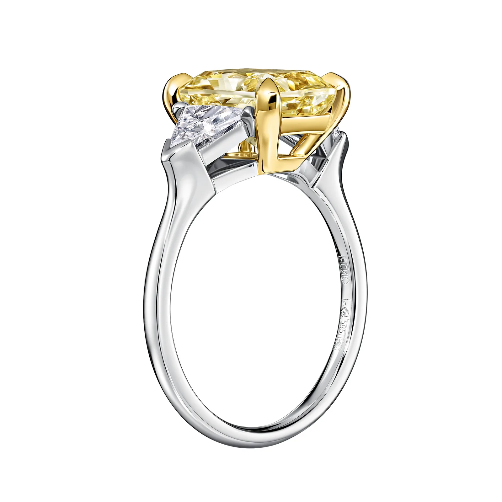 Ring 3.03 ct. Yellow diamond 3.03 ct. Colour W-X, clarity VS2 — 5