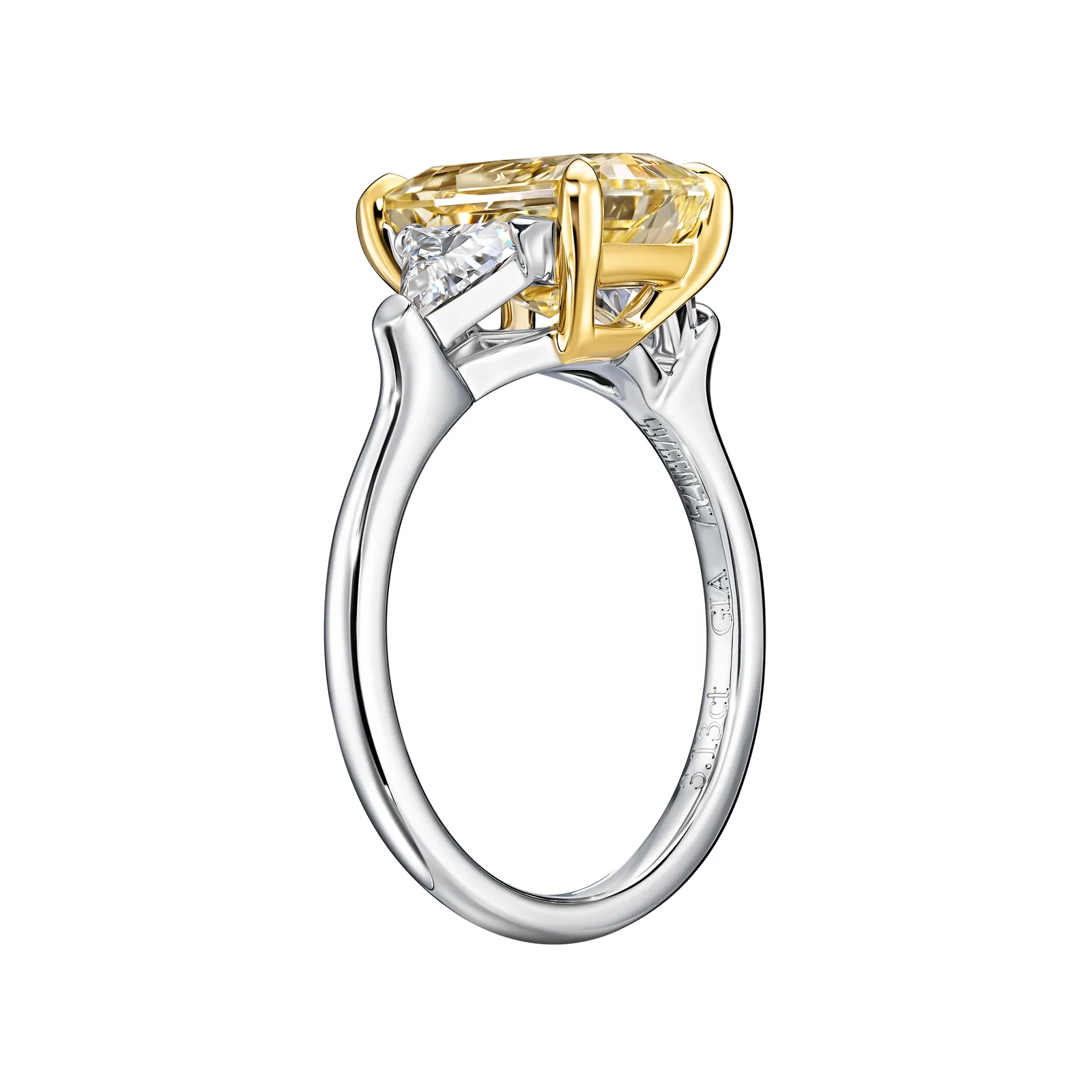 Ring 3.13 ct. Yellow diamond 3.13 ct. Colour Y-Z, clarity VVS2 — 3