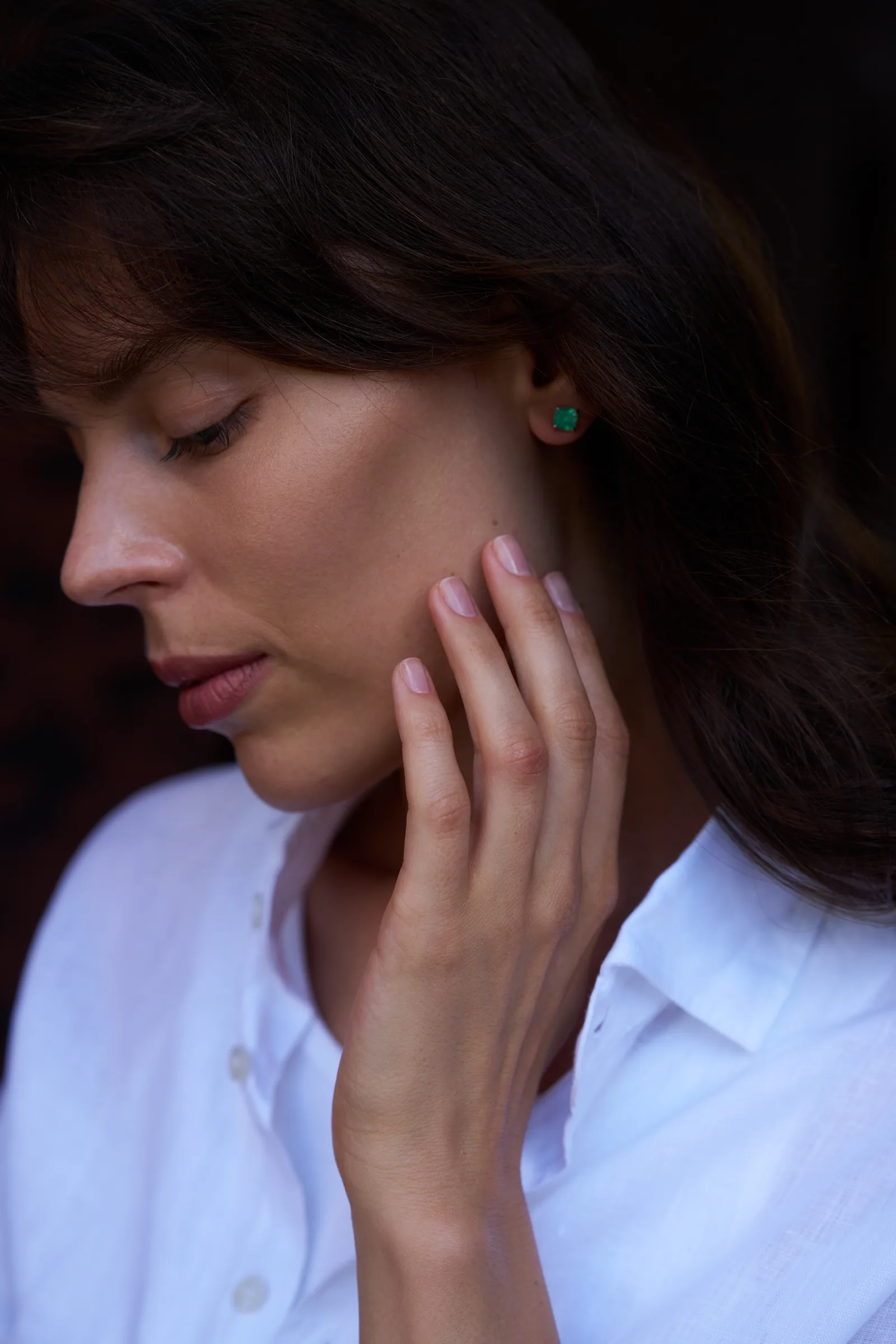 Stud earrings 1.24 + 1.16 ct. Emeralds 1.24 + 1.16 ct. Colour 5, Г2 (Russian grading) — 3