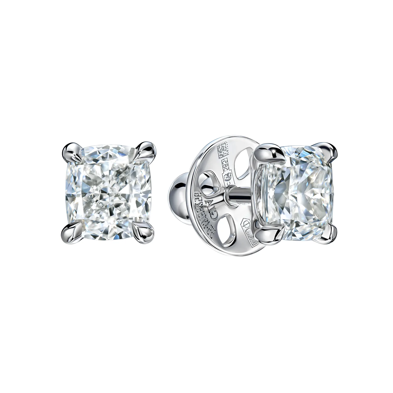 Stud earrings 1.01 + 1.00 ct. White diamonds 1.01 + 1.00 ct. Colour G, clarity VS1 / VS2
