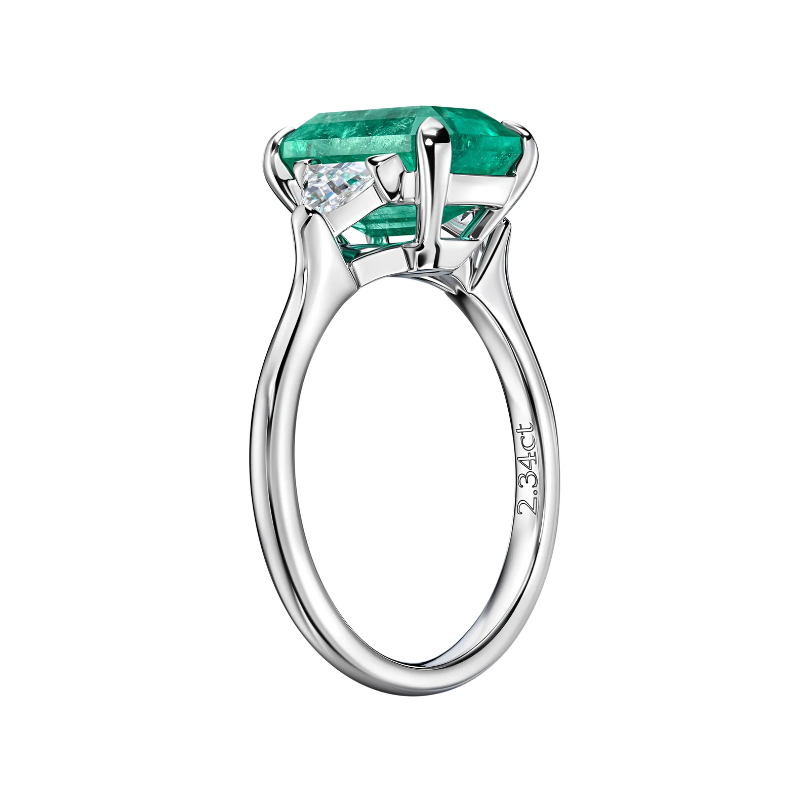 Ring 2.34 ct. Emerald 2.34 ct. Colour 4, Г2 (Russian grading) — 4