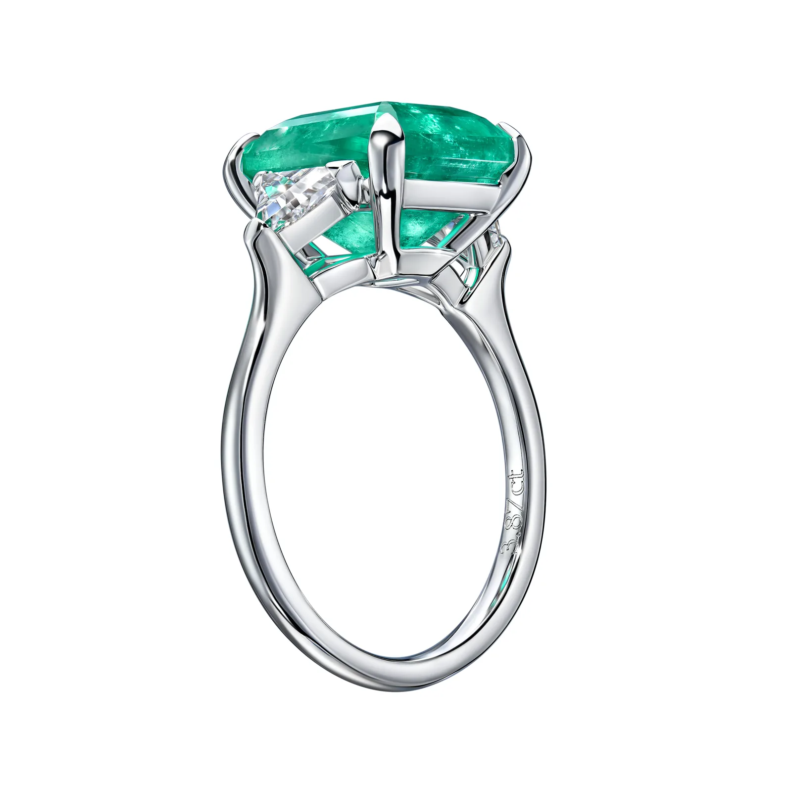 Ring 3.87 ct. Emerald 3.87 ct. Colour 3, Г3 (Russian grading) — 4