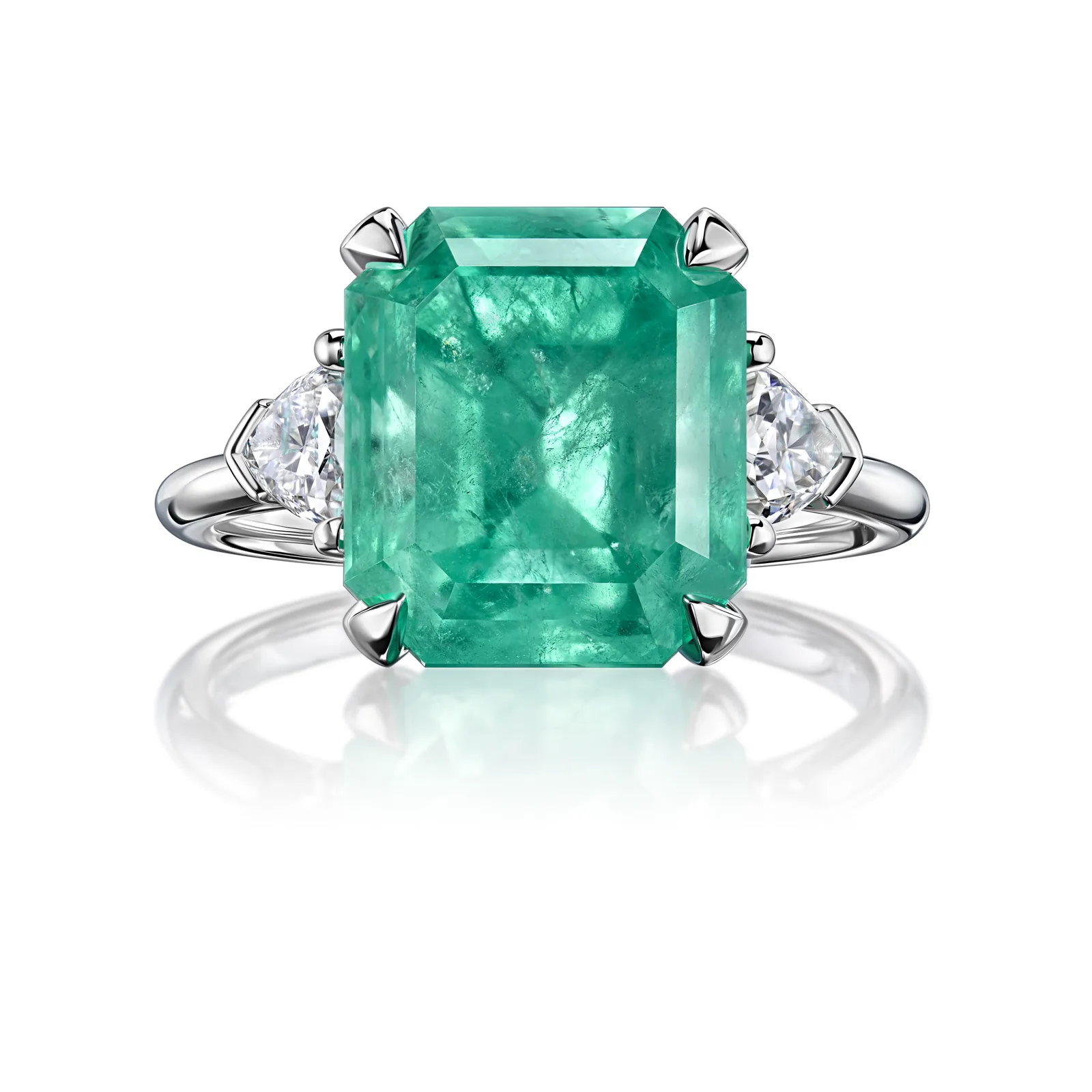 Ring 6.41 ct. Emerald 6.41 ct. Colour 5, Г2 (Russian grading)