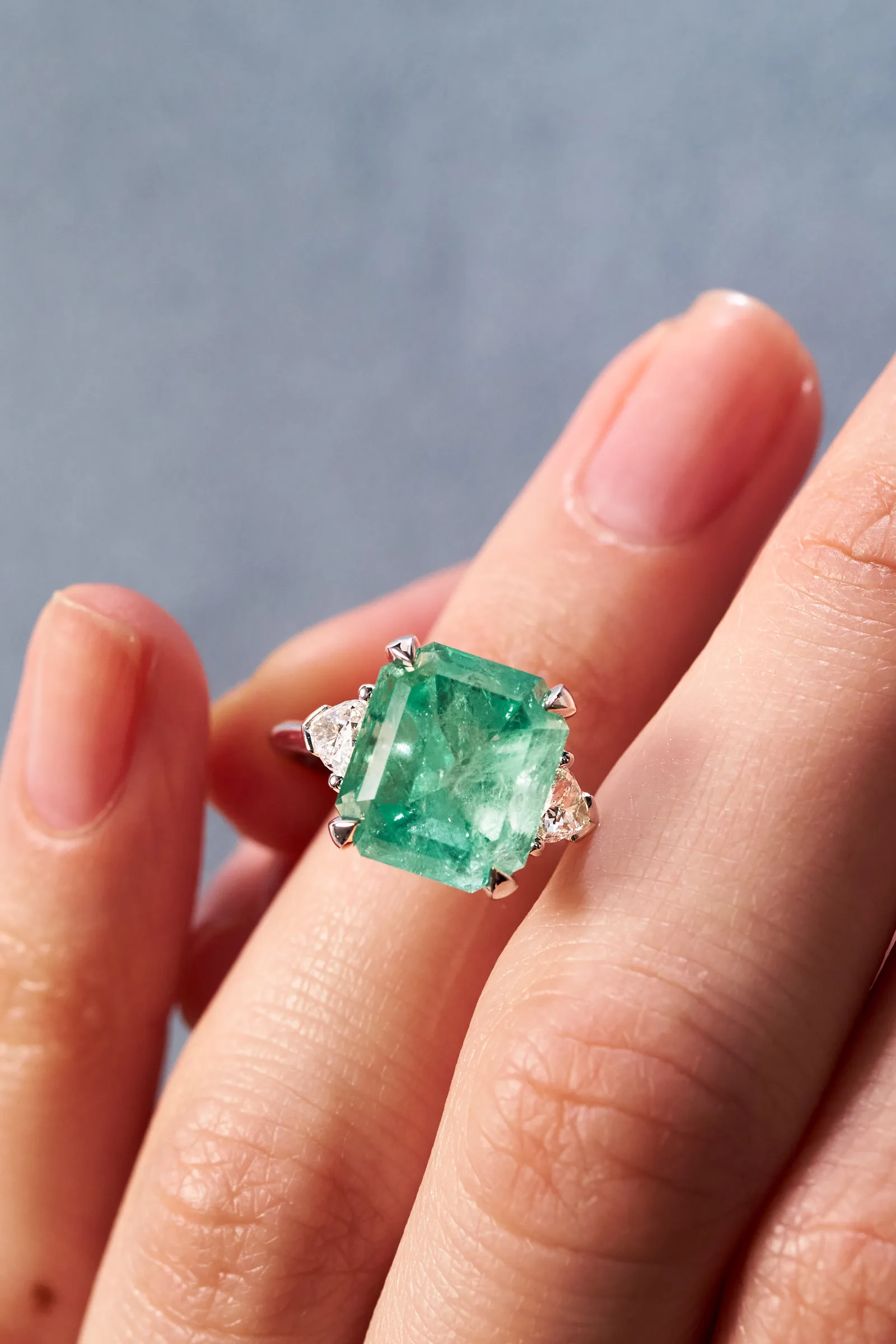 Ring 6.41 ct. Emerald 6.41 ct. Colour 5, G2 (Russian grading) — 4