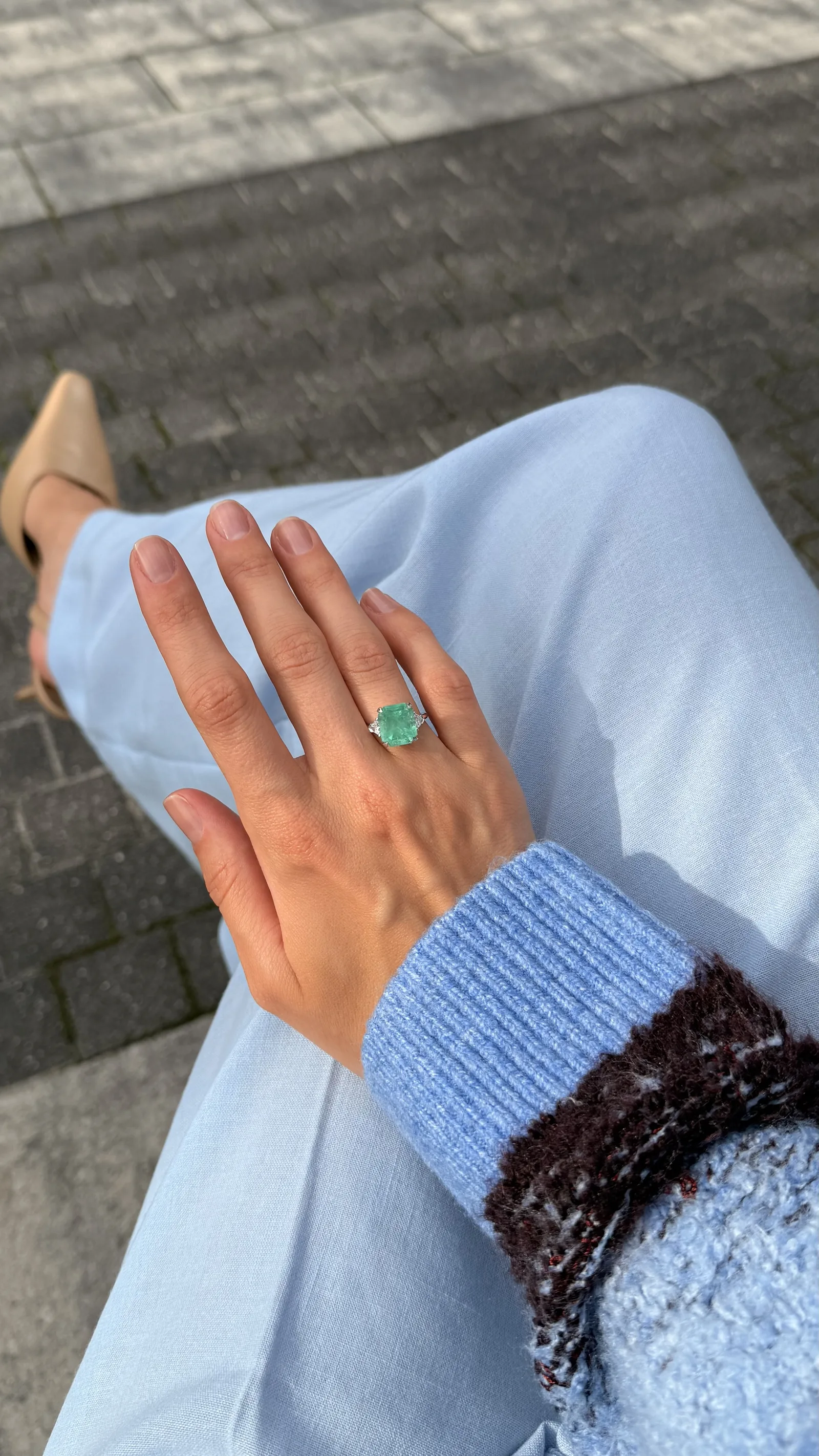 Ring 6.41 ct. Emerald 6.41 ct. Colour 5, Г2 (Russian grading) — 6