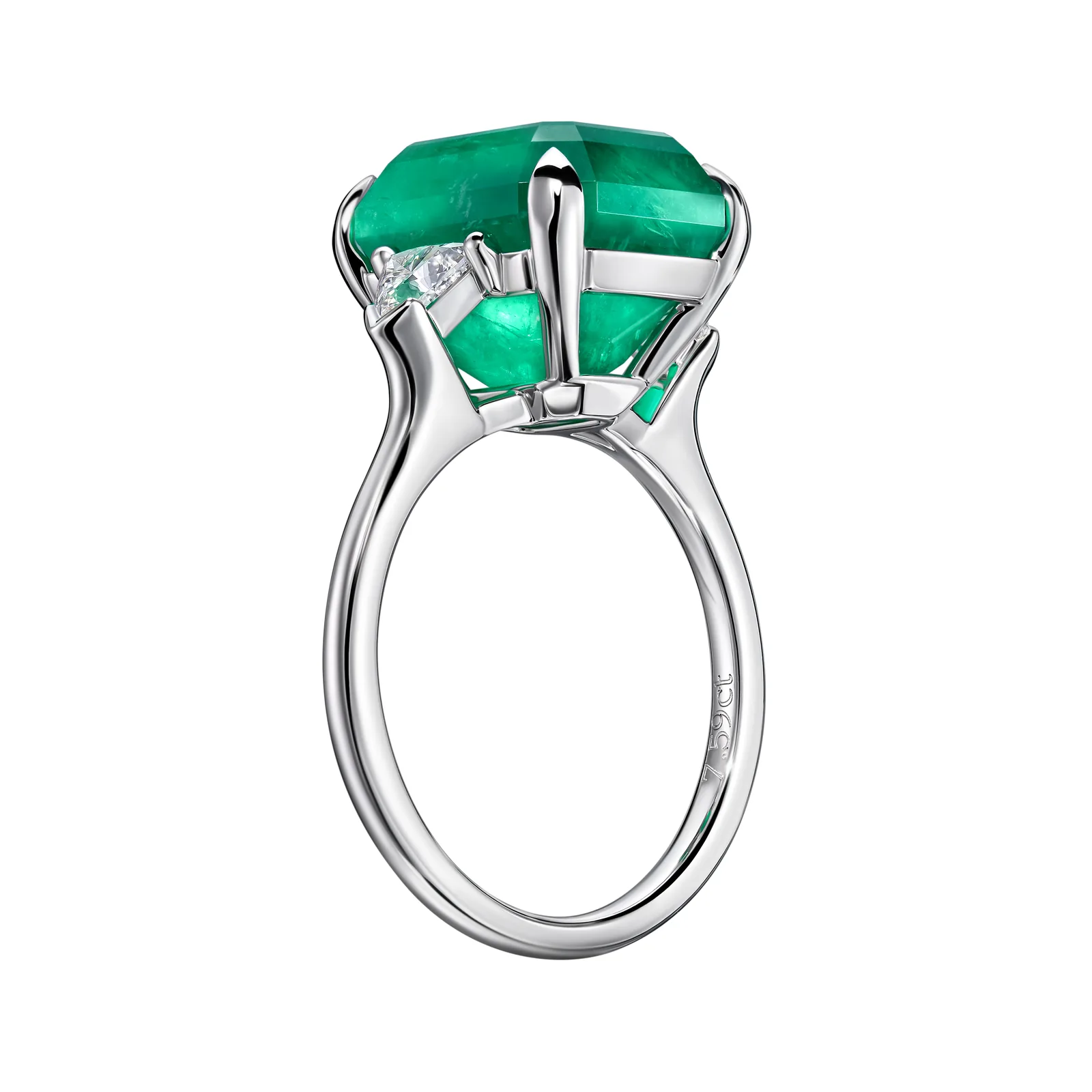 Ring 7.59 ct. Emerald 7.59 ct. Colour 3, Г3 (Russian grading) — 4