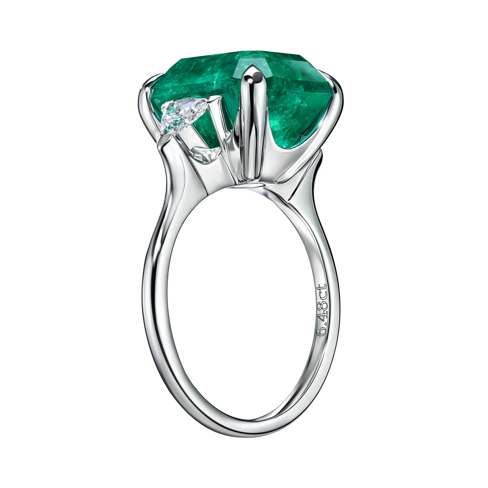 Ring 6.48 ct. Emerald 6.48 ct. Colour 3, Г3 (Russian grading) — 6