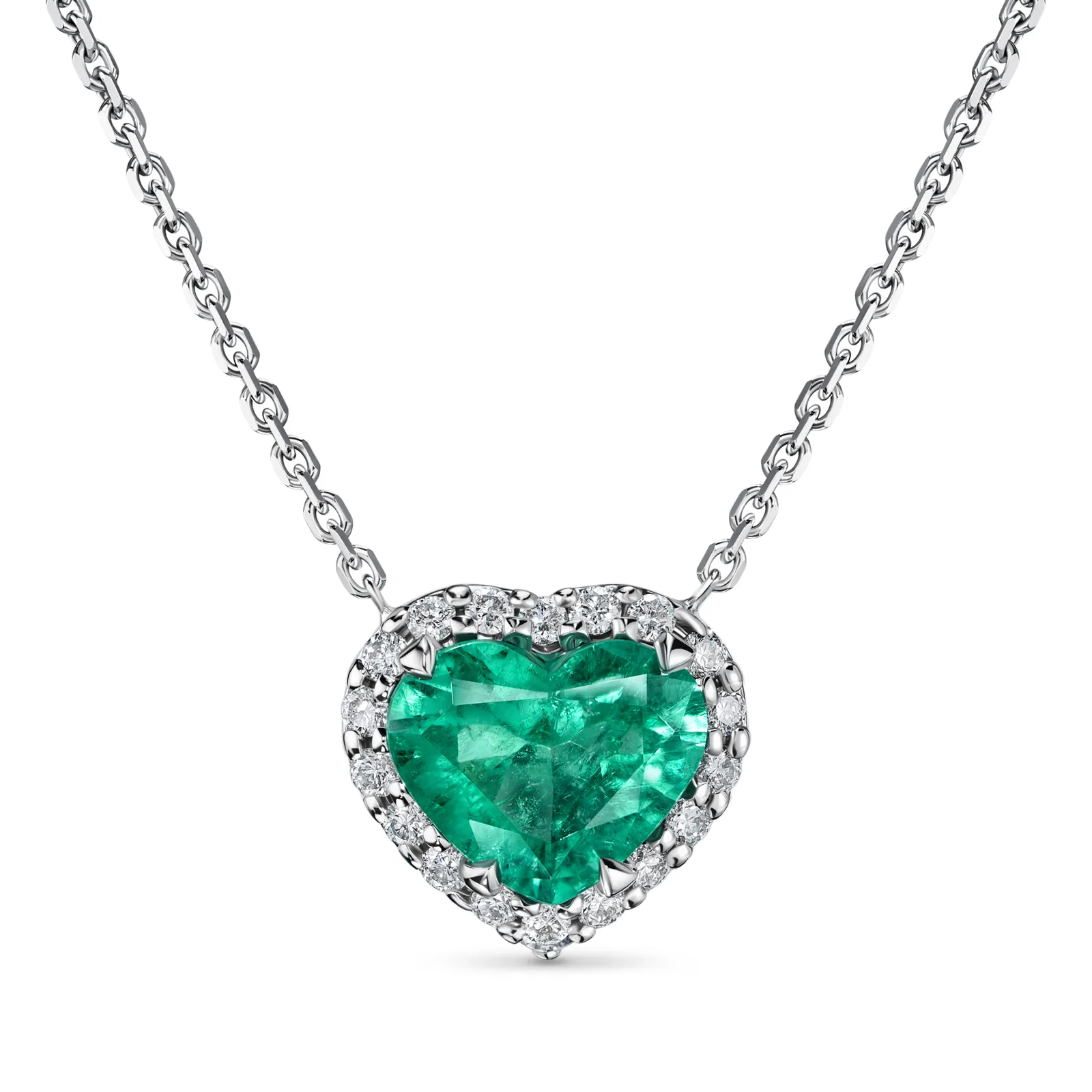 Necklace 0.93 ct. Emerald 0.93 ct. Colour 3, Г2 (Russian grading)