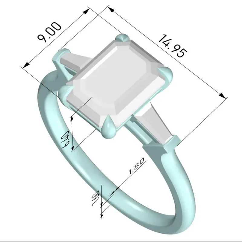 Ring 2.01 ct. White diamond 2.01 ct. Colour I, clarity VS1