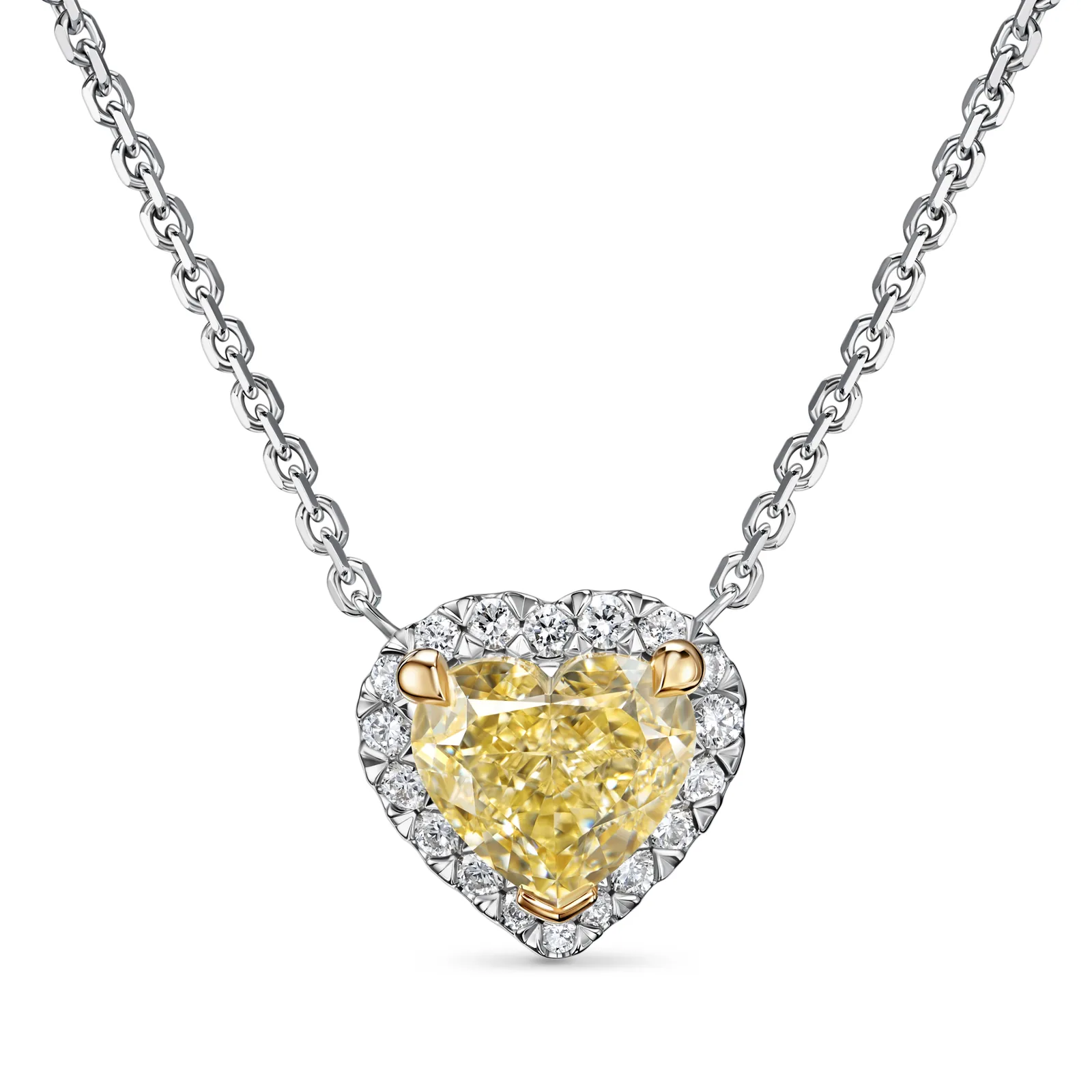 Necklace 1.22 ct. Yellow diamond 1.22 ct. Colour Y-Z, clarity VS1