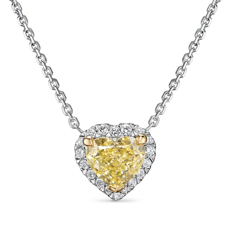 Necklace 1.22 ct. Yellow diamond 1.22 ct. Colour Y-Z, clarity VS1