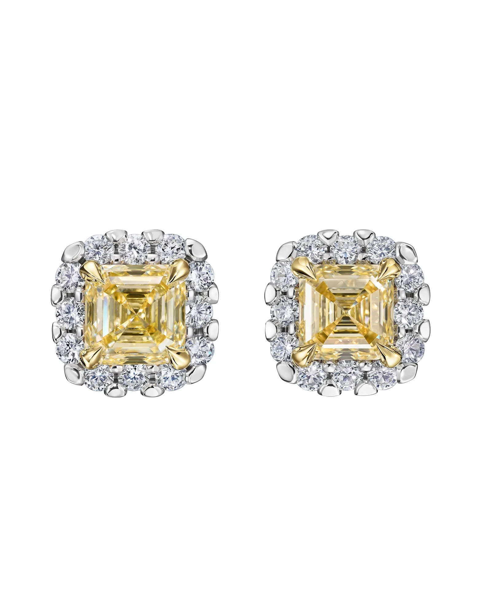 Stud earrings 1.17 + 1.05 ct. Yellow diamonds 1.17 + 1.05 ct. Colour Fancy light yellow, clarity VS1 / VVS1 — 5