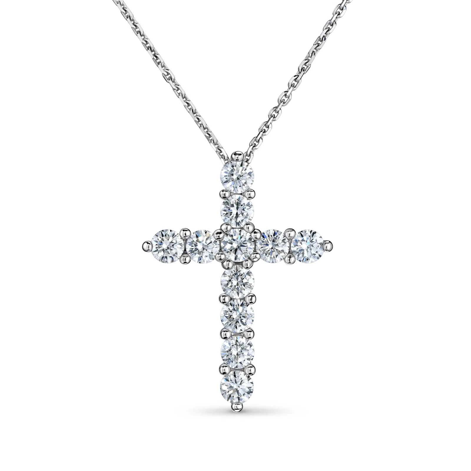 Cross pendant 1.09 ct. White diamond 1.09 ct. 585 gold — model photo