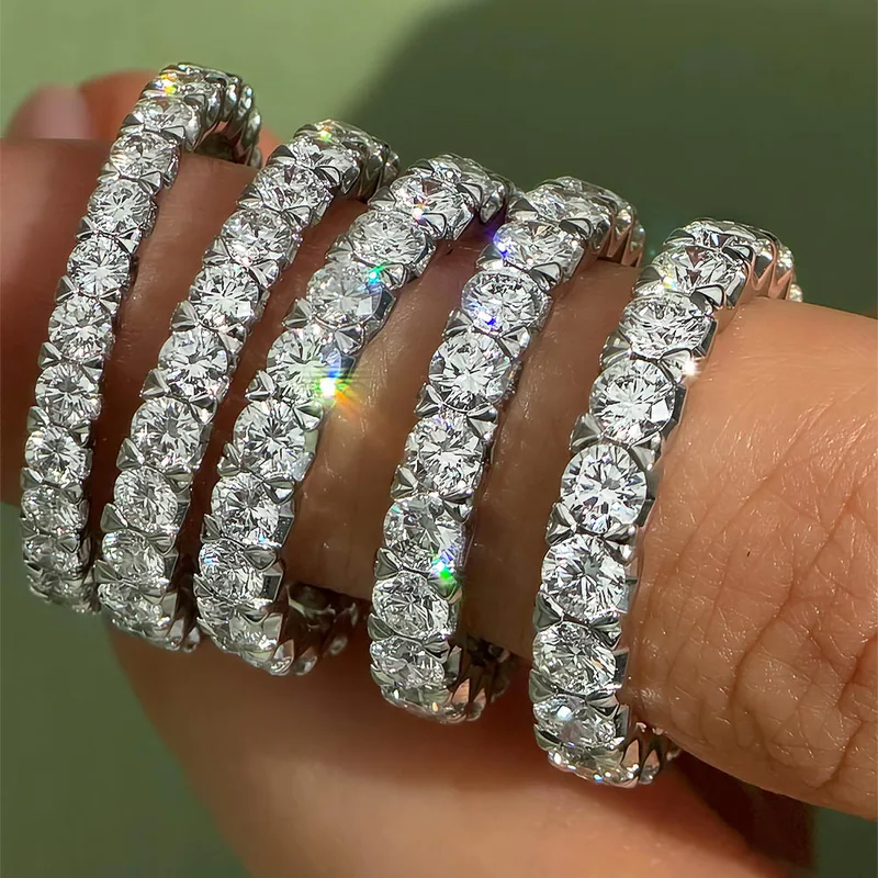 Several eternity bands on one hand