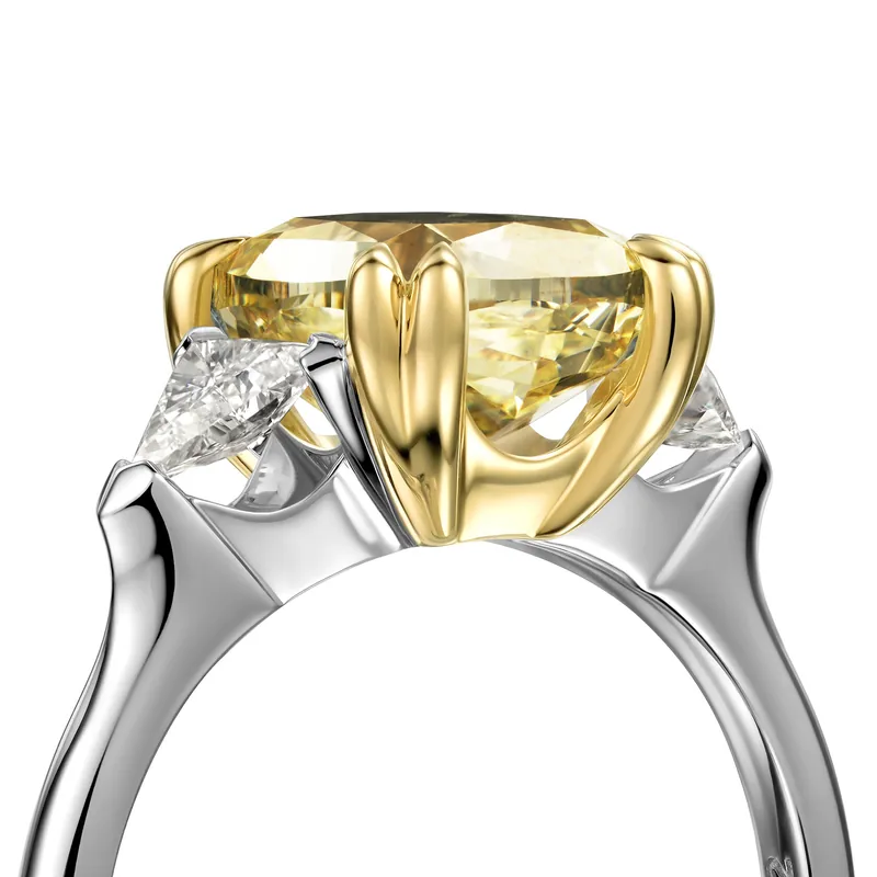 Yellow diamond ring, close-up
